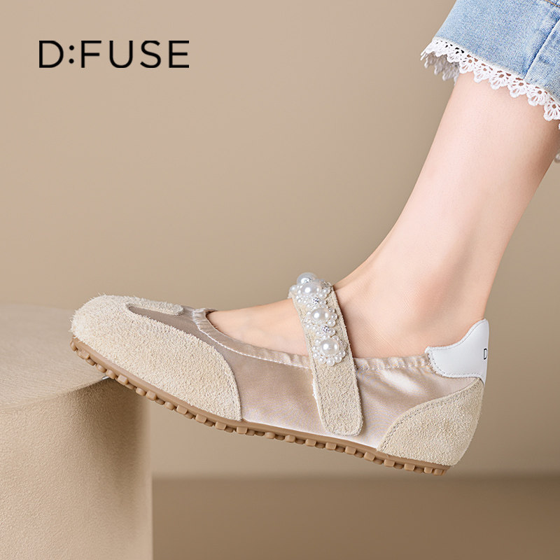 DFuse迪芙斯2026年春季珍珠芭蕾鞋女新款软底浅口甜美潮流单鞋女,女鞋,时尚芭蕾鞋,淘宝优惠券,粉丝福利购,淘宝优惠卷