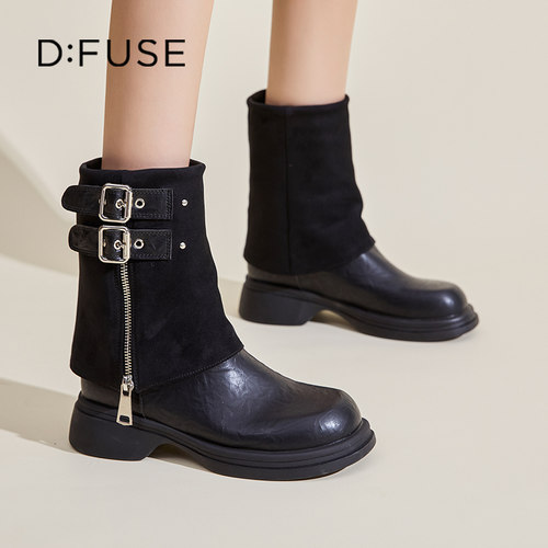 迪芙斯靴子厚底增高马丁靴