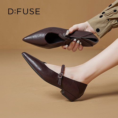 迪芙斯新款法式尖头浅口单鞋女