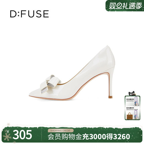 精致烫钻蝴蝶结高跟鞋