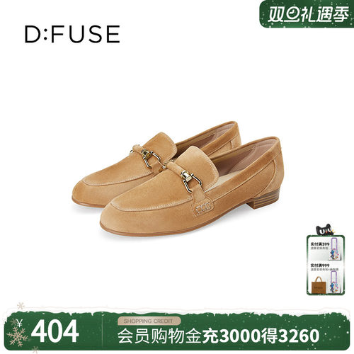 dfuse舒适羊皮平底乐福鞋
