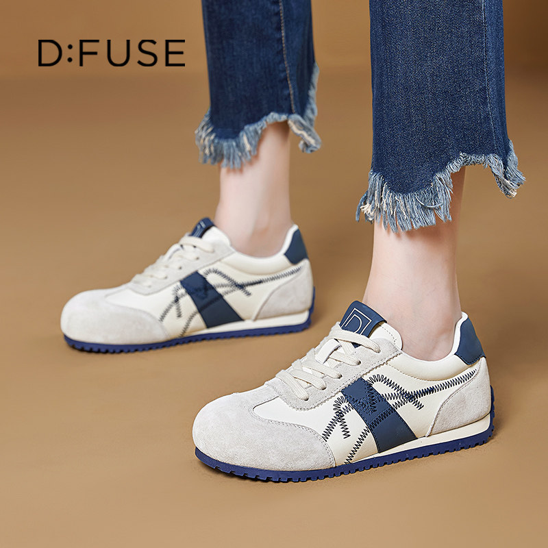 D：Fuse/迪芙斯2026年春季撞色厚底德训鞋女新款增高百搭休闲女鞋,女鞋,德训鞋,淘宝优惠券,粉丝福利购,淘宝优惠卷