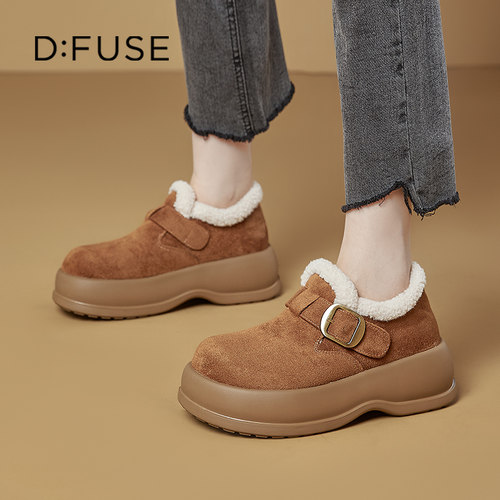 迪芙斯复古风厚底加绒时装女