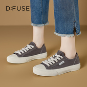 女平底系带休闲单鞋 D：Fuse 迪芙斯轻便低帮帆布鞋