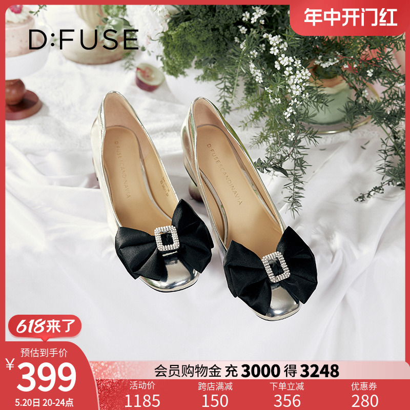 【博主同款】Dfuse迪芙斯2024甜美蝴蝶结芭蕾鞋单鞋女DF41111136 女鞋 浅口单鞋 原图主图