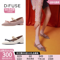 D：Fuse/迪芙斯2021秋季新款蝴蝶结尖头平底单鞋DF13111131