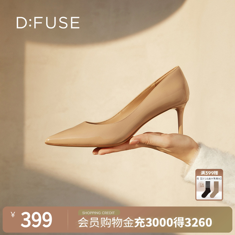 新款漆皮尖头细跟高跟鞋单鞋女鞋