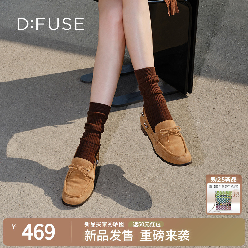 英伦风浅口圆头一脚蹬豆豆鞋