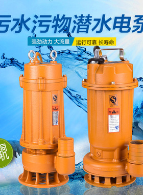 50WQ10-15-1.1千瓦农业用灌溉潜水抽水机轻型排污泵潜污水泵380V