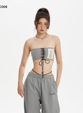 ARDENCODE W 自由丨女款紧身绑带百搭卫衣黑色抹胸吊带夏外穿内搭