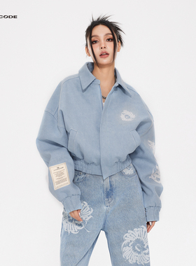 ARDENCODE 主线 星月 | 花环印花宽松水洗牛仔短款MA2夹克外套