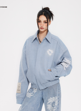 ARDENCODE 主线 星月 | 花环印花宽松水洗牛仔长款MA2夹克外套