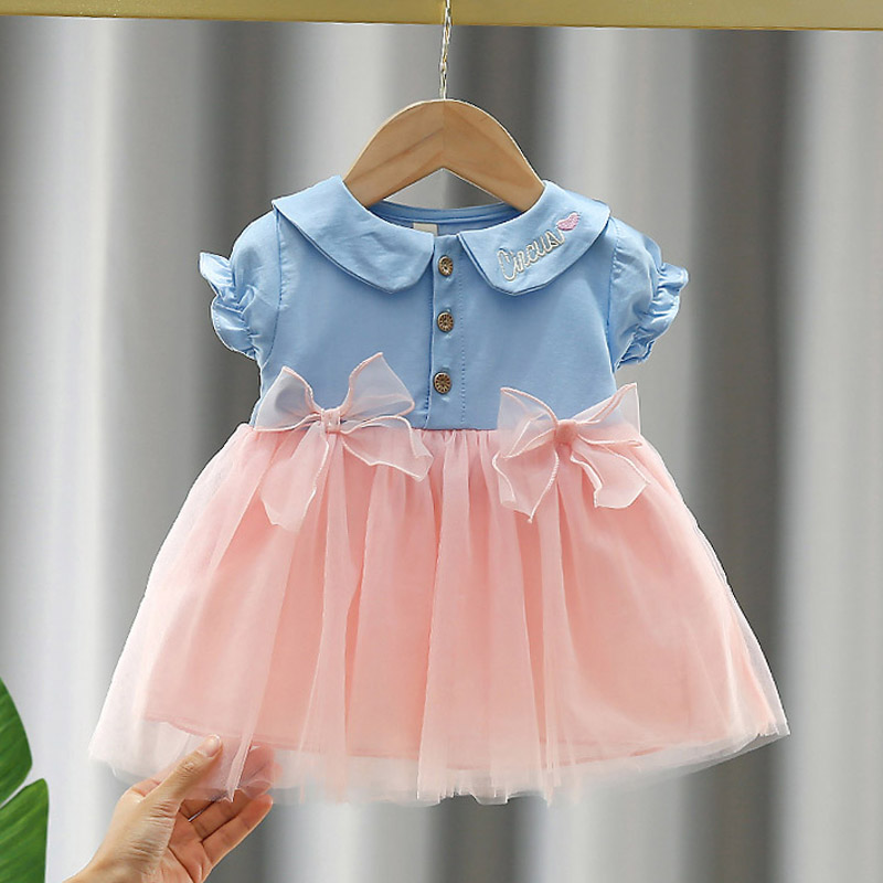 一岁小童洋气娃娃领公主裙网纱裙