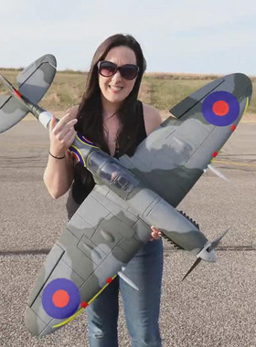 Dynam迪乐美 喷火战斗机翼展1.2米二战像真机遥控航模固定翼飞机