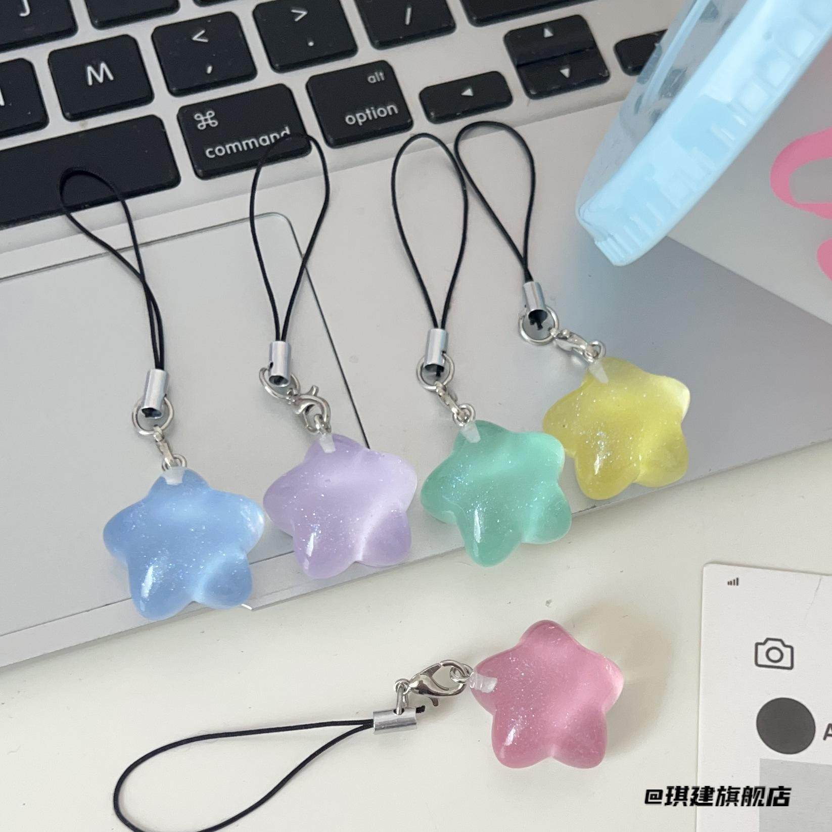 少女透色手机绳果冻笔袋书包可爱创意五角星挂件细闪星星软萌,服饰配件/皮带/帽子/围巾,钥匙扣,淘宝优惠券,粉丝福利购,淘宝优惠卷