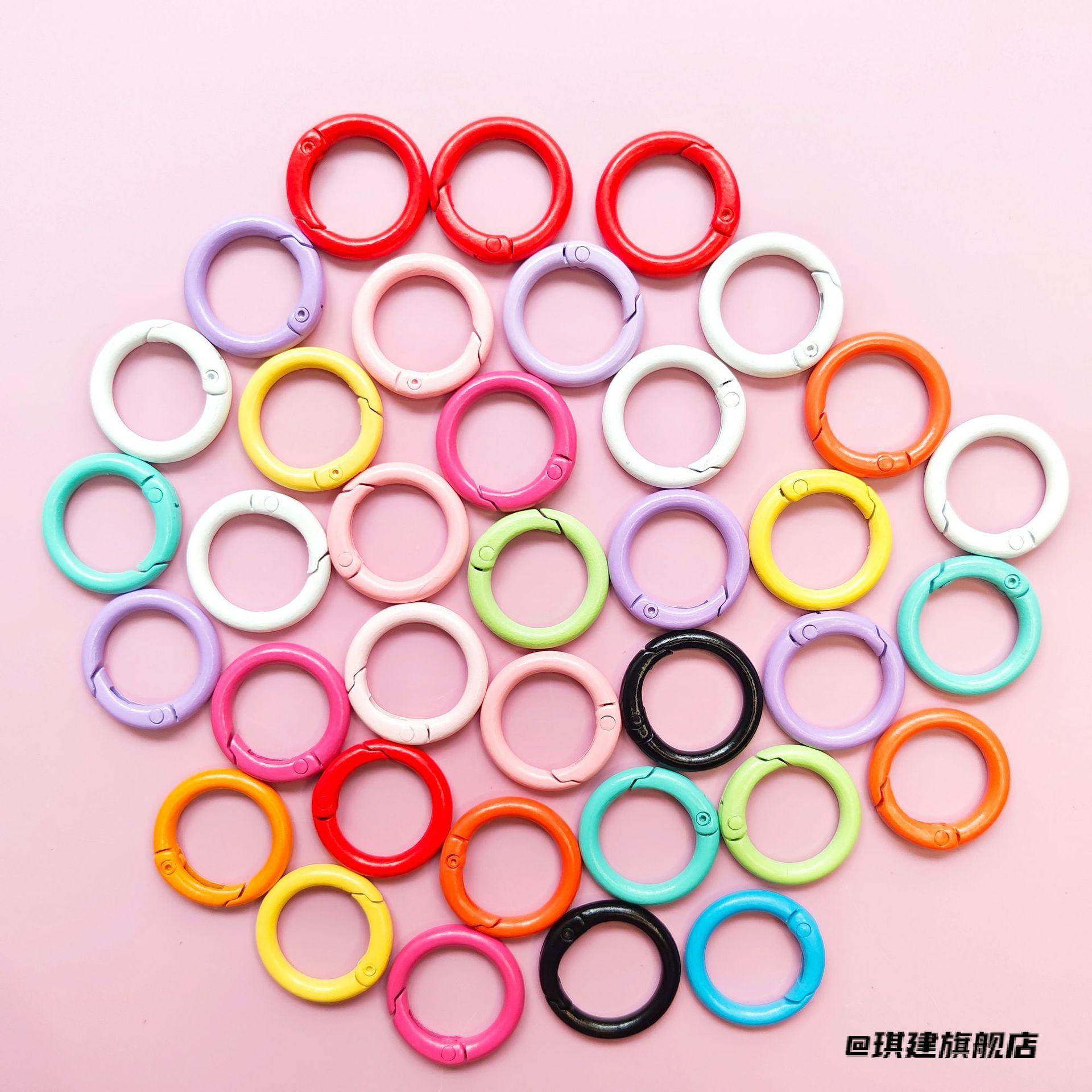 24mm彩色弹簧扣烤漆配件diy马卡龙色24mm圆环扣开口环,饰品/流行首饰/时尚饰品新,扣,淘宝优惠券,粉丝福利购,淘宝优惠卷