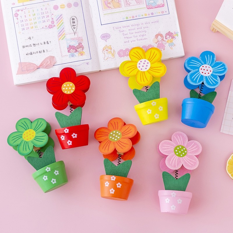 席位夹花朵名片夹创意简约名片夹卡片花朵文艺留言条ins小摆件