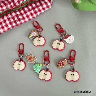 平平安安圣诞小熊闺蜜姜饼人圣诞可爱苹果包挂圣诞挂件圣诞礼物