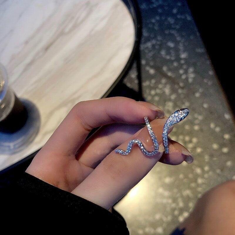 锆石ins高级戒指冷淡风蛇轻奢图片