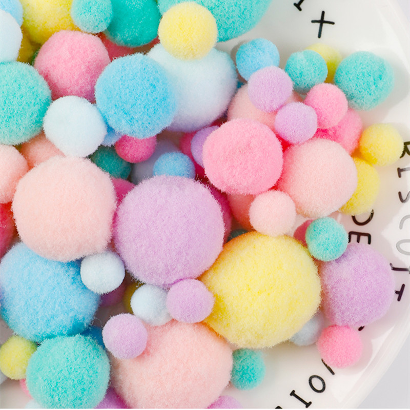 手工diy彩色毛绒球早教装饰