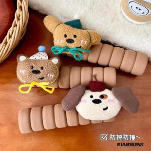 卡通公仔保暖帽子小狗小熊门把手保护套门把手防静电保护套卧室门