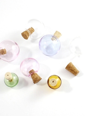 琪建胎发礼物胎毛简约镂空吊坠小玻璃瓶DIY许愿瓶情侣项链diy