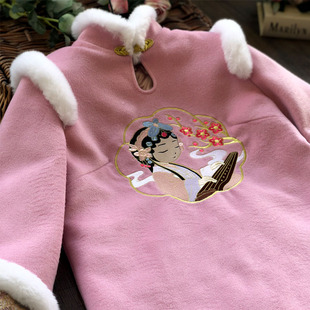 过年旗袍冬装2023年新款改良版年轻款少女抚琴夹棉小袄洋气拜年服