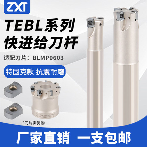 数控双面快进给铣刀杆TEBL高进给铣刀盘配特固克铣刀片BLMP0603
