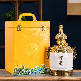 景德镇创意陶瓷酒瓶子5斤装家用存酒壶密封空酒瓶酒坛酒罐带礼盒