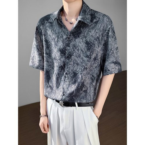 模特图~2026夏季冰感休闲中袖衬衫 Q1209/P40