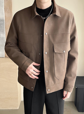 模特图~大码男装秋季爆款皮夹克外套 K681/P115