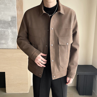 秋季 男装 爆款 皮夹克外套 P115 模特图 K681 大码