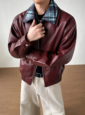 模特图~2025冬季假两件皮棉衣外套 E096/P148