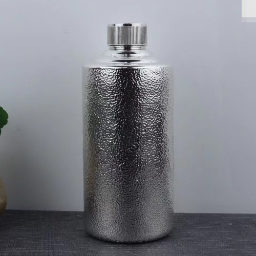 纯银酒瓶足银999纯手工锤纹白酒瓶子银酒壶商务男士高端礼品