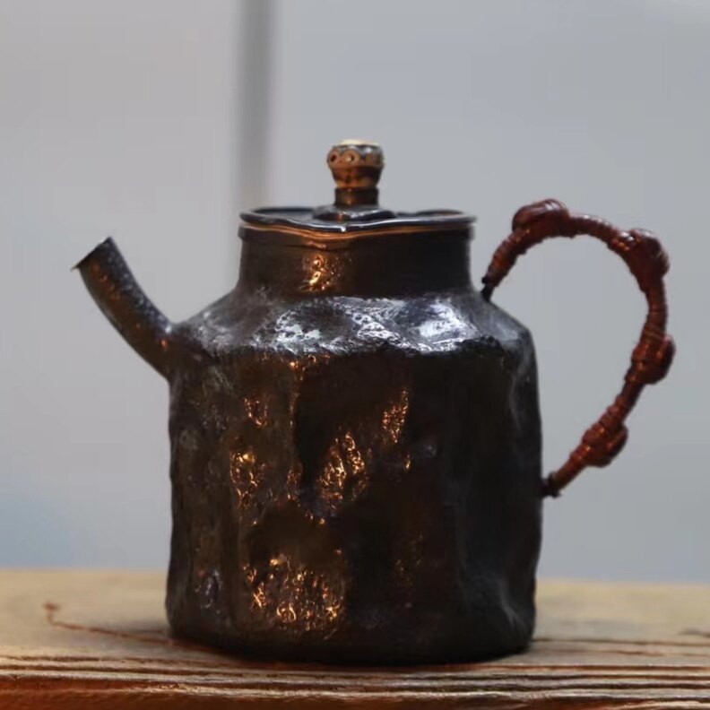 纯银泡茶壶足银999纯手工小银壶复古日式茶泡壶功夫茶具高端礼品