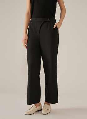 浅秋百搭通勤不对称门襟设计直筒裤西装裤女秋季新款1A41706