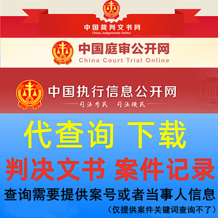代搜裁判文书代找处罚决定书下载判决记录案例执行信息查询查失信