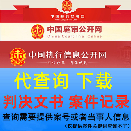 代搜裁判文书代找处罚决定书下载判决记录案例执行信息查询查失信