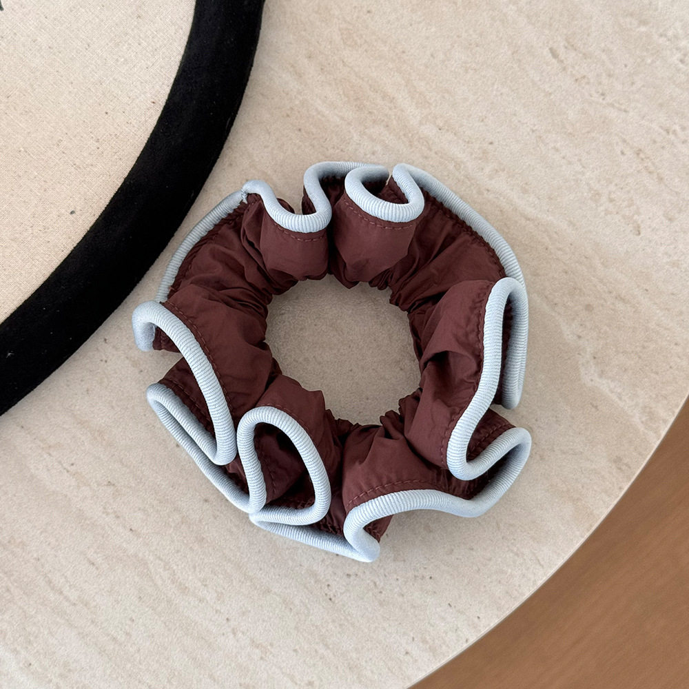 韩系蓝咖色木耳边发圈高弹力小肠面膜头绳耐用丸子头马尾发绳发饰,饰品/流行首饰/时尚饰品新,发饰,淘宝优惠券,粉丝福利购,淘宝优惠卷