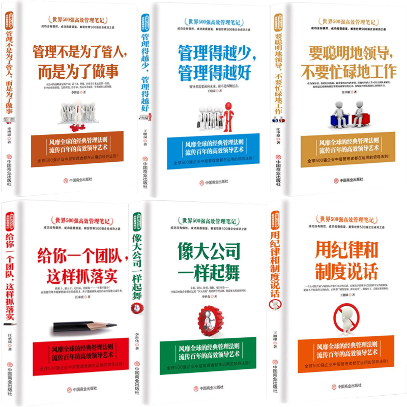 6册用纪律和制度说话要聪明地领导不要忙碌地工作管理不是为了管人管理的越少管理的越好像大公司一样起舞给你一个团队,你能怎么管