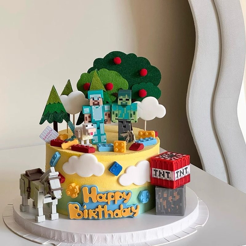 我的世界蛋糕装饰摆件儿童男孩生日甜品台史蒂夫烘焙甜品装扮配件,节庆用品/礼品,蛋糕/烘焙装饰用品,淘宝优惠券,粉丝福利购,淘宝优惠卷