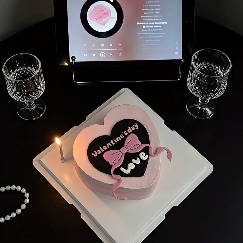 valentine翻糖切模快乐蛋糕装饰摆件爱心蝴蝶结七夕情人节模具