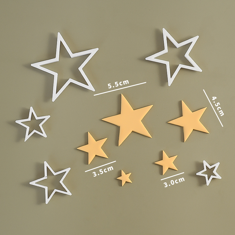 翻糖切模五角星八芒星四角星几何形状蛋糕装饰压模烘焙模具