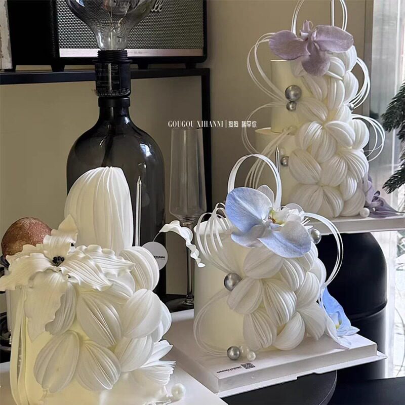 氛围感女生女神生日蛋糕装饰威化纸糯米纸成品蝴蝶兰立体切圆工具