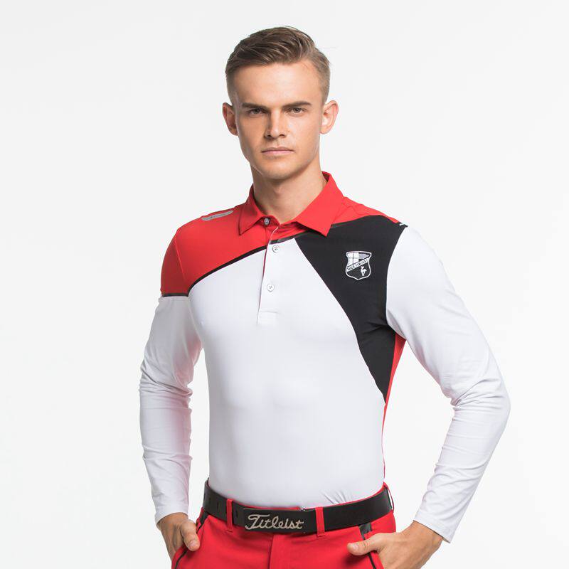 新款长袖t恤男士弹力golf高尔夫