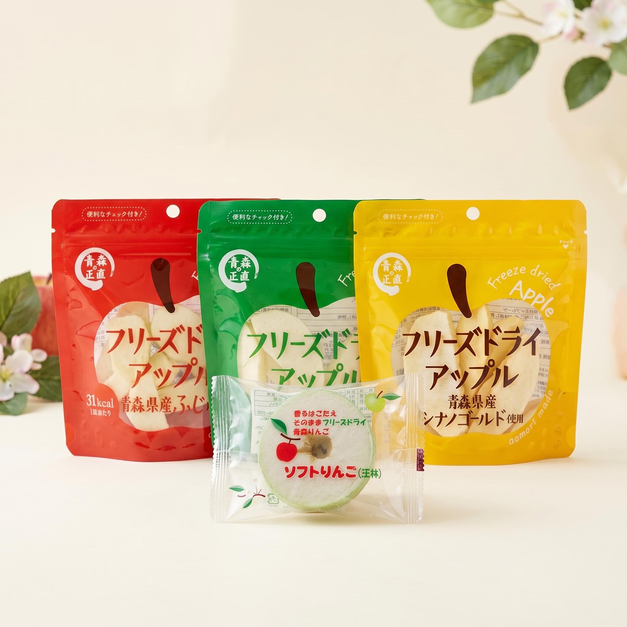 日本进口青森县苹果脆条果干红青苹果干休闲零食非油炸酥脆果蔬干