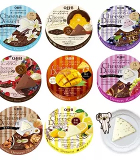 【新日期现货】日本进口QBB芝士奶酪巧克力味荔枝味即食甜点90g