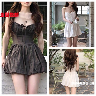 低领收腰显瘦吊带背心连衣裙 新款 韩国东大门代购 2025夏季