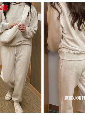 韩国Monique092302秋冬 1oo棉 好穿舒适气质连帽卫衣