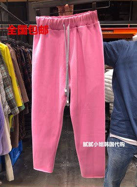韩国东大门代购guiness秋冬抽绳彩裤休闲裤